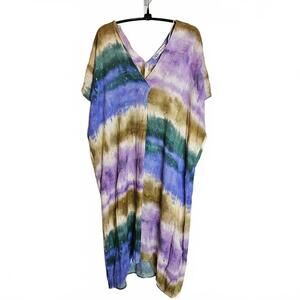 Vibrant Tie-Dye Caftan Dress by ZARA